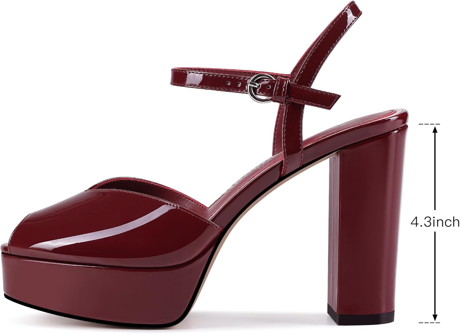 Platform Sandals Women High Heels Fish Mouth Open Toe Platform Heels Chunky Heel Ankle Strap Wedding Party Dress Shoes - Image 4