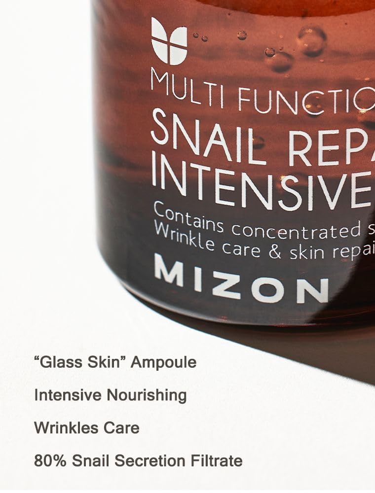 MIZON All in One Snail Repair Skincare Set - Facial Moisturizer 2.53fl. oz, Eye Cream 0.84 fl. oz, Foam Cleanser 2.02 fl. oz, Face Serum 1.01 fl. oz