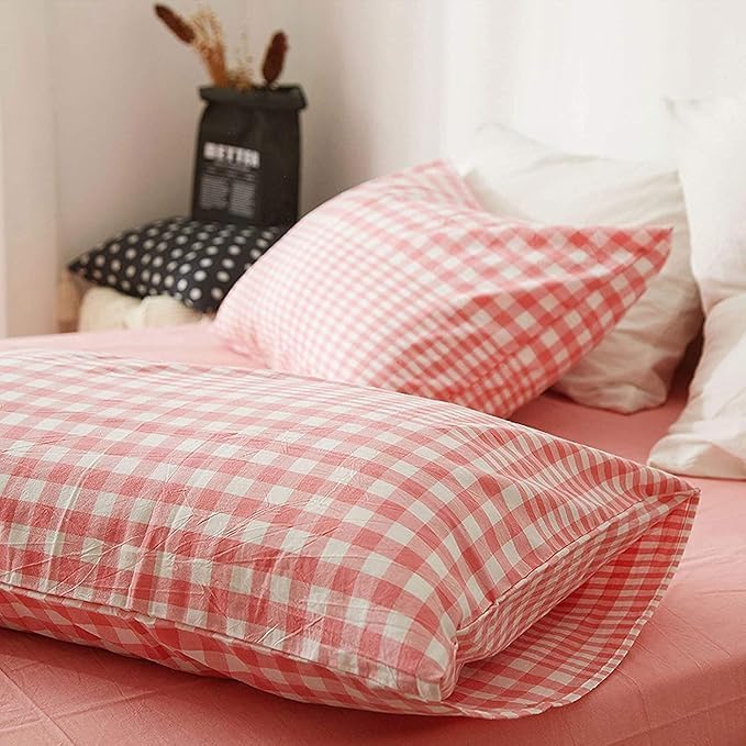 Image of MORADO Premium Glace Cotton 210 TC Double Bedsheet with 2 King Size Pillow Covers (90x100 Inches, (Pink)