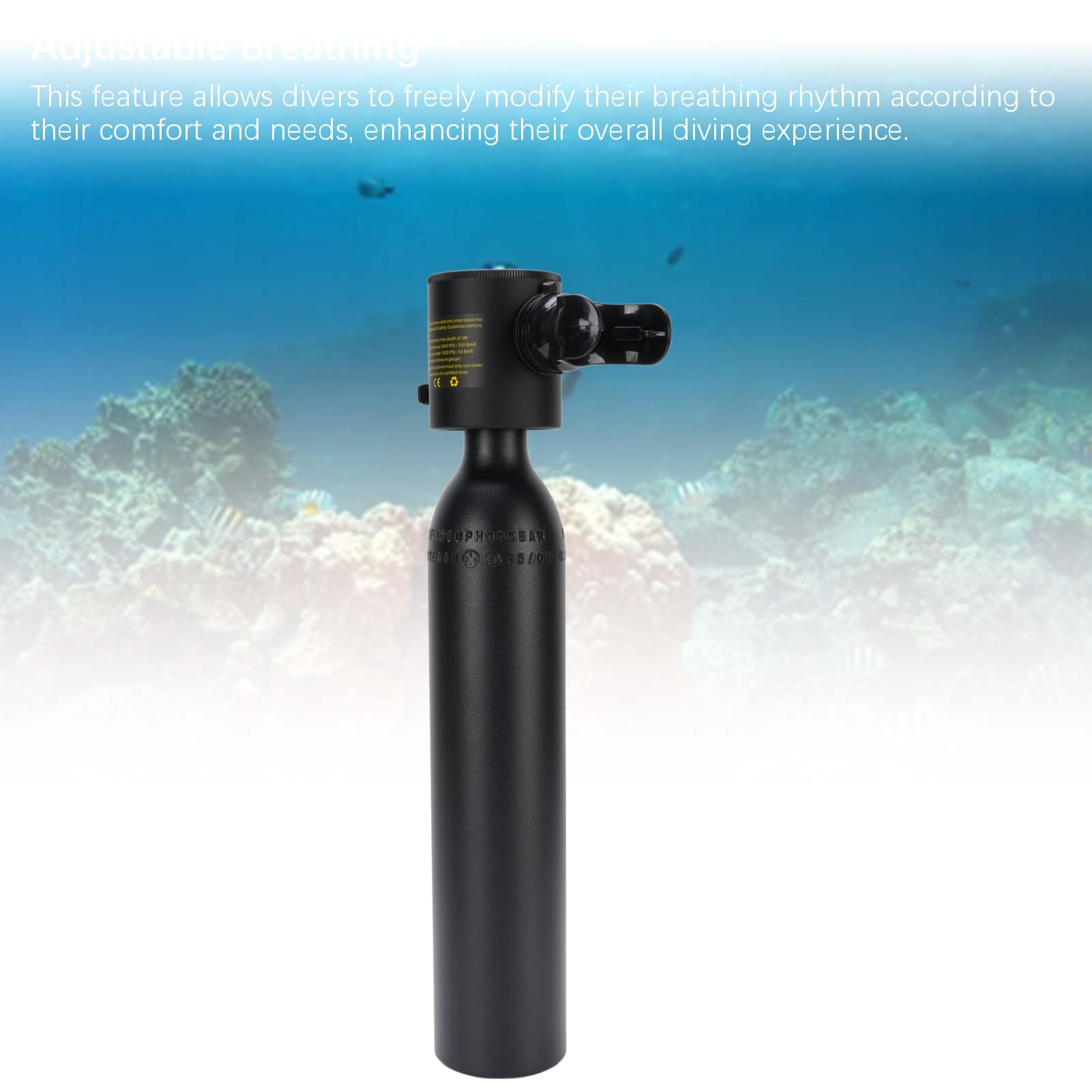 Diyeeni Attrezzatura Subacquea per Respirazione, Kit Bombola Subacquea | Bombola di ossigeno portatile per immersione con boccaglio in silicone per immersioni subacquee, snorkeling, fornitura