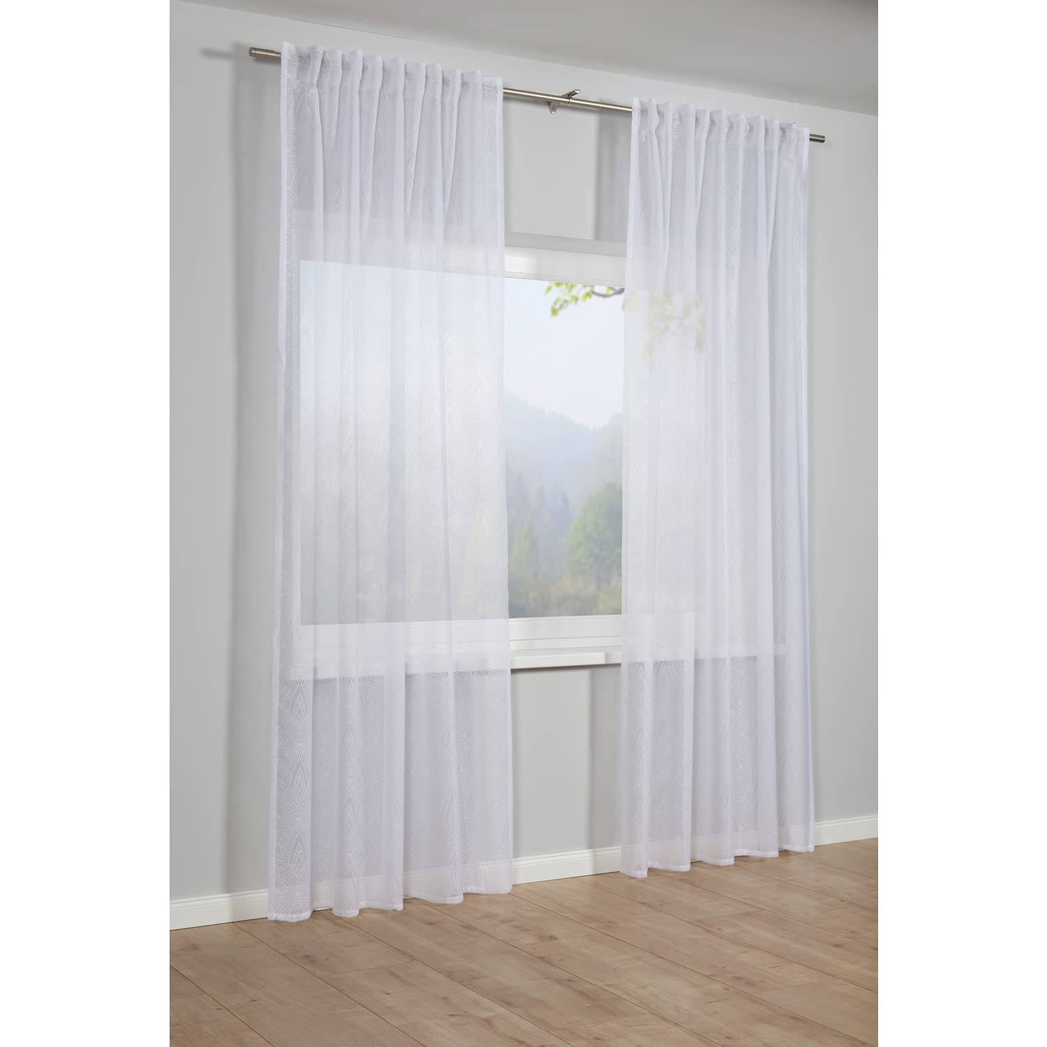 Gardinia White Viscose Scarf 140 x 245 cm, W 55.1" x L 96.5" (1 Panels) - Image 2