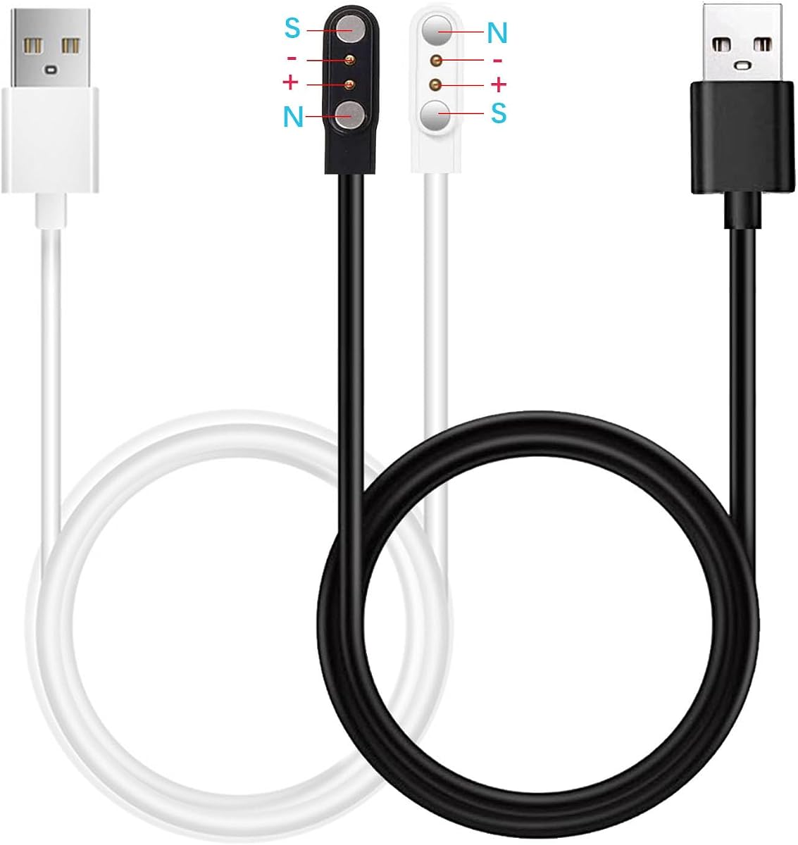 Compatible with ALPHAGEAR Echo/Alpha/Raptor PRO/Bravo/Bravo XL/Bravo S2/Commander/Juliet/Zulu Smart Watch Charger, [Model A+B, One Fit] 2-Pack Magnetic USB Charging Cable