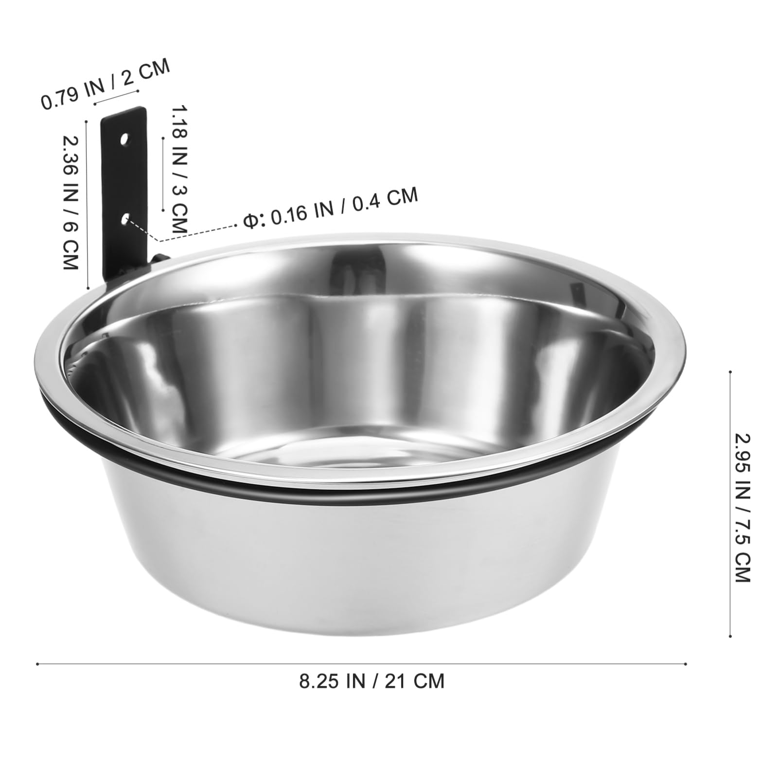 Abaodam Wall Mounted Dog Bowl Elevated Dog Bowl Adjustable Height Pet Food Dish Stainless Steel Pet Feeding Dish for Puppy Cat