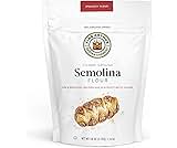 King Arthur Premium Semolina Flour: Coarse Ground, High Protein Durum Wheat for Perfect Pasta, Pizza, and Bread Making - Kosher, 3 lbs Resealable Bag, USA-Grown Wheat, Versatile Baking Ingredient