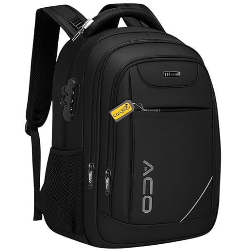 Mochila Notebook Cadeado Reforçada Impermeável com Capa de Chuva Ergonômica Saída USB Fone de Ouvido Executiva Faculdade Viagem Masculina Feminina Premium