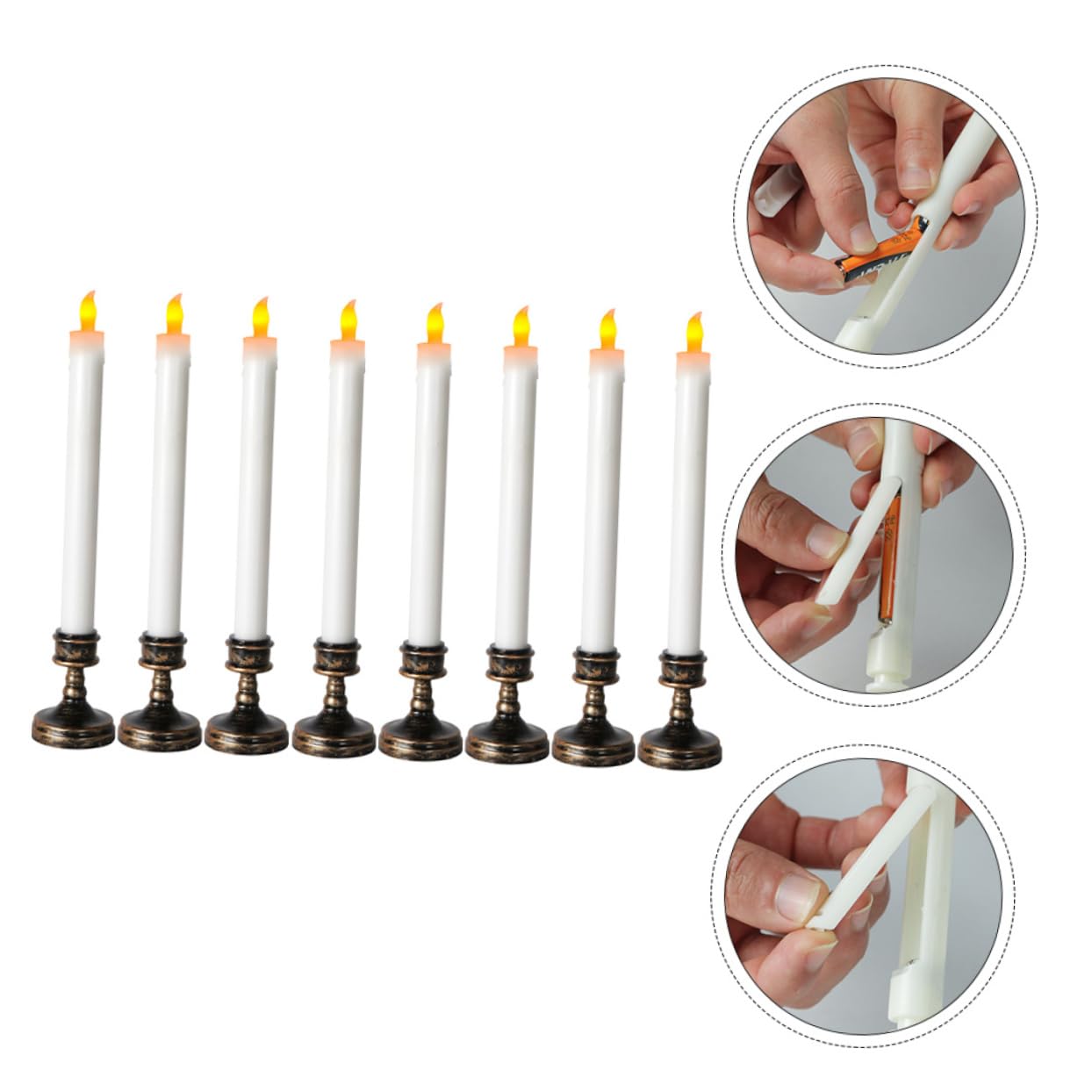 EXCEART 8pezzi Candele Led Senza Per Decorazioni Di Natale e Matrimoni Di Candele Elettroniche Con Base Per Eventi Interni Ed Esterni