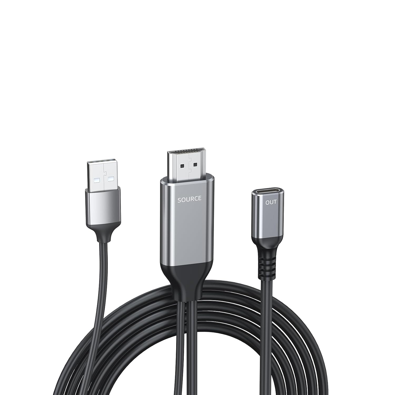 HDMI to USB-C Female Port Adapter Cable 4K@60Hz, Unidirectional HDMI to Type-C for Portable Monitors, Laptops, Projectors, Xreal Air/Rokid AR Glasses