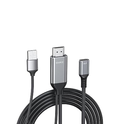 HDMI to USB-C Female Port Adapter Cable 4K@60Hz, Unidirectional HDMI to Type-C for Portable Monitors, Laptops, Projectors, Xreal Air/Rokid AR Glasses