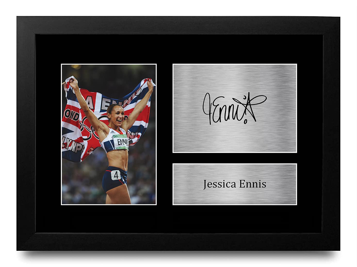 HWC Trading FR A4 Jessica Ennis Gifts Printed Signed Autograph Picture for Athletics Sport Memorabilia Fans - A4 Framed