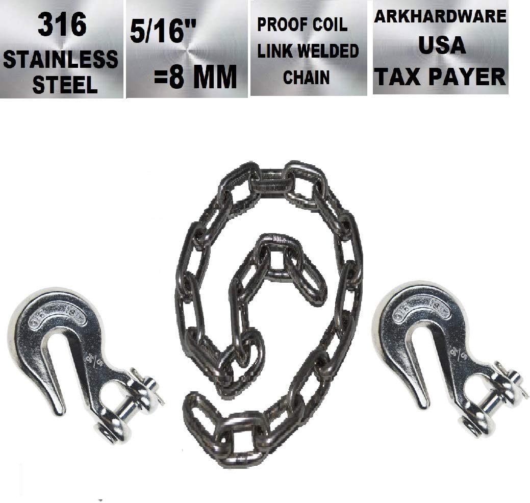 ArkHardware 5/16" Proof Coil Link Binder Chain Clevis Grab