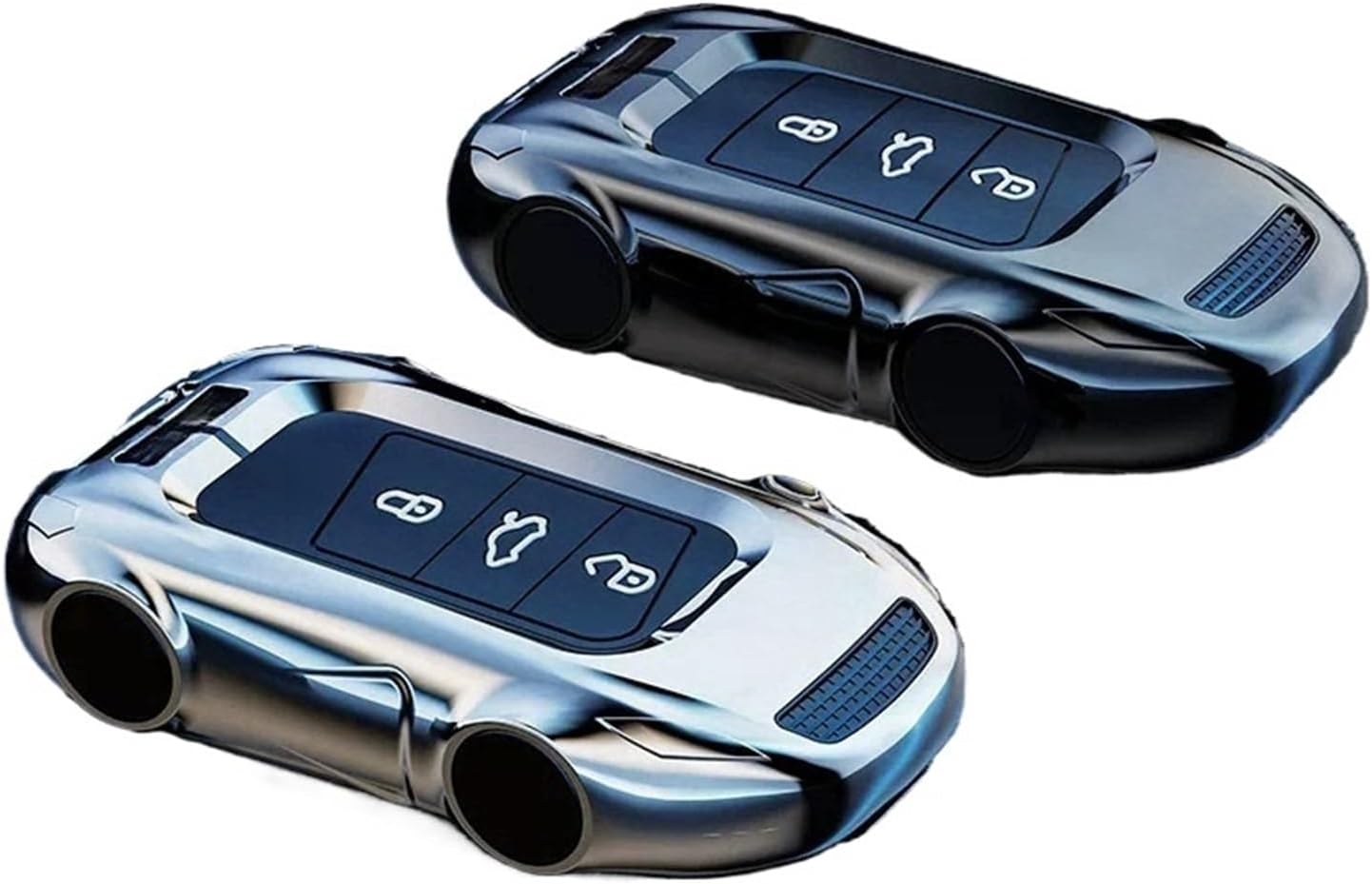 亜鉛合金シリコン製車用リモートスマートキーフォブケースカバーホルダー、キーチェーン付き、VWゴルフ、ポロ、MK7、カロック、シュコダ
