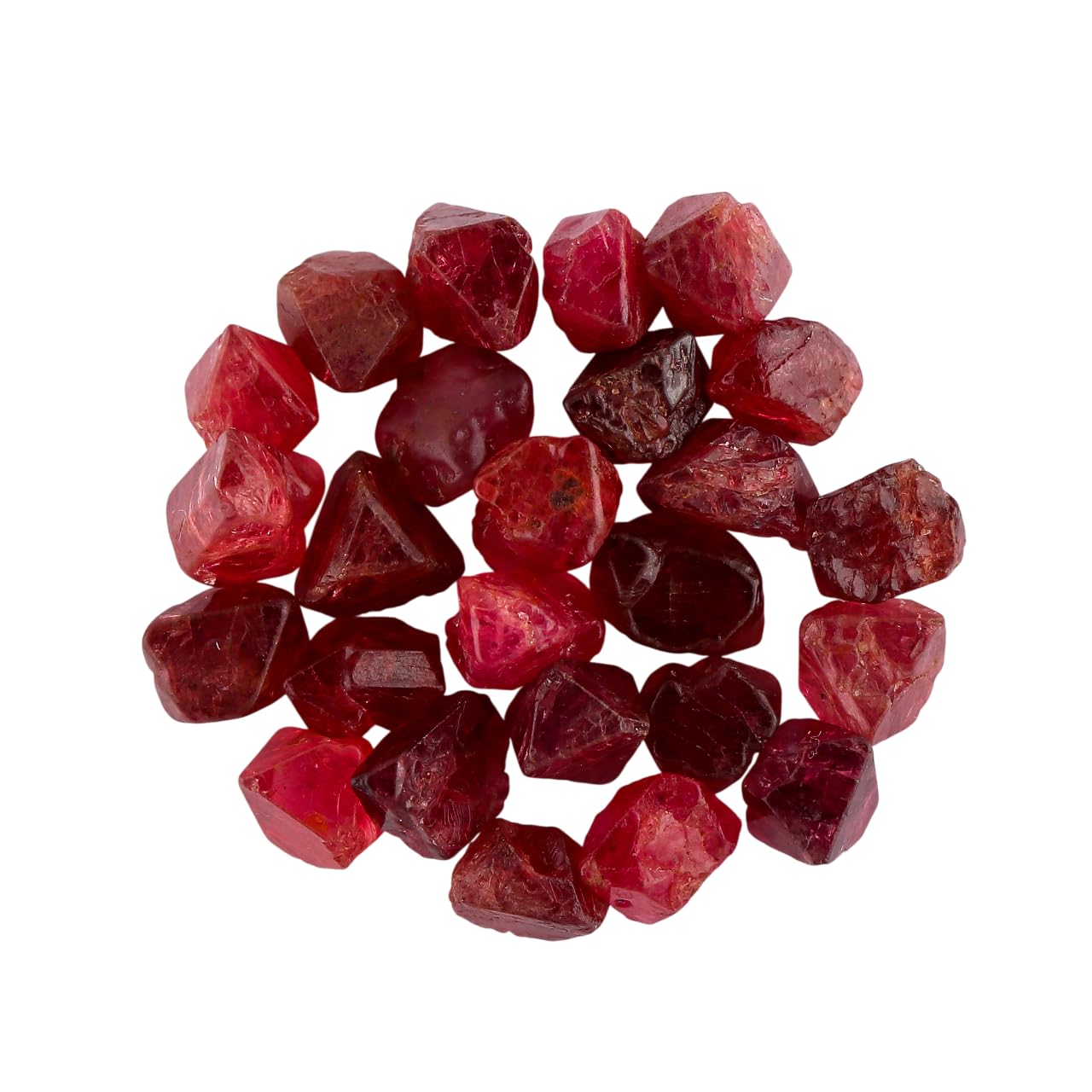 CRYSTALINES (50cts) Natural Raw Red Spinel Gemstone, Wholesale Rough Stones, DIY Jewelry Making, Loose Gems Supplies, Chakra & Healing Crystals, August Birthstone, Gem Collection (28 to 32pcs)