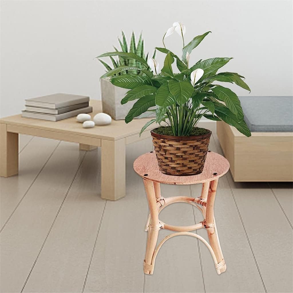 Rattan Plant Stand Rack Hand-woven Indoor Flower Pot Holder Shelf For Outdoor Home