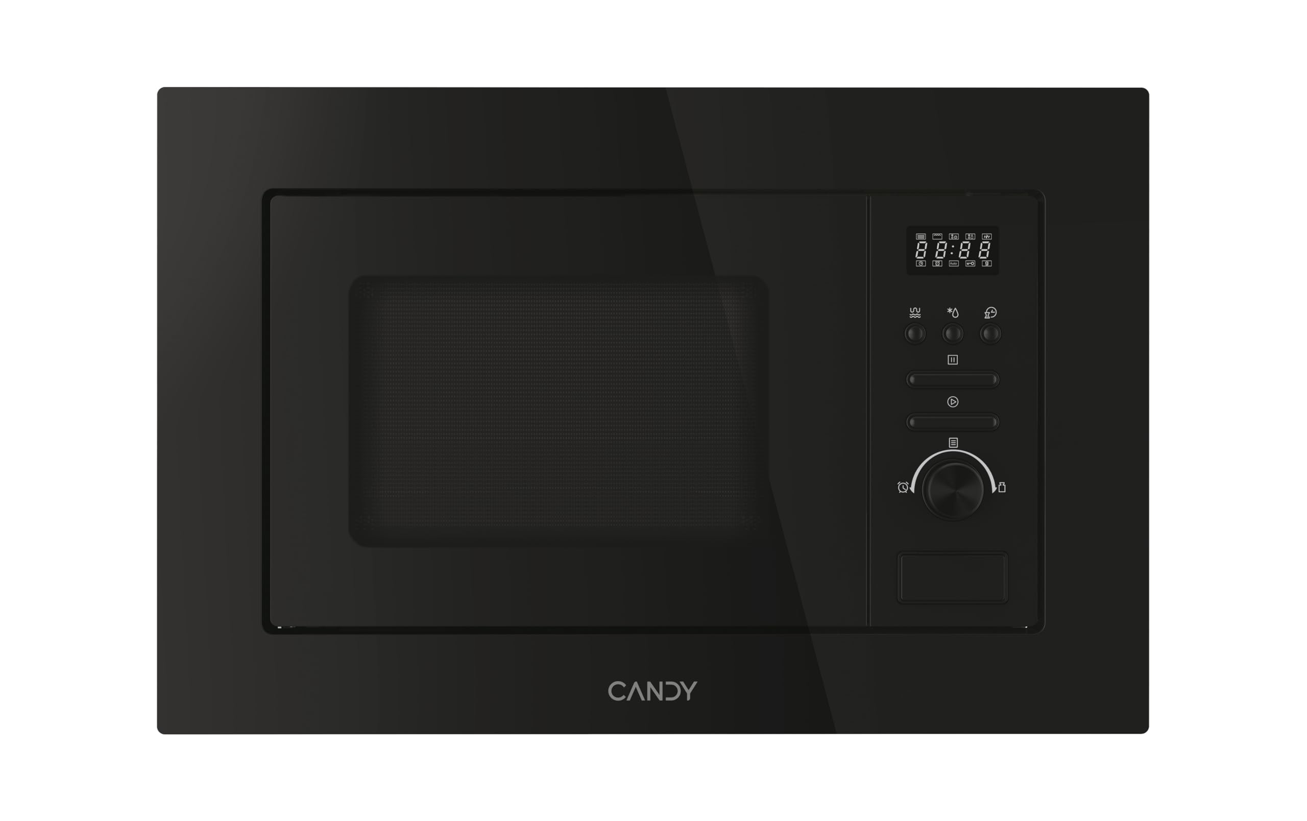 Candy Wave 600 Microonde da Incasso con Grill, Capacità 20 Litri, 800W, Grill 1000W, 13 Programmi Automatici, Funzione Defrost, Controllo Elettronico, 59,5x38,8x34,3 cm (LxAxP), Nero, CA20FMW7NB