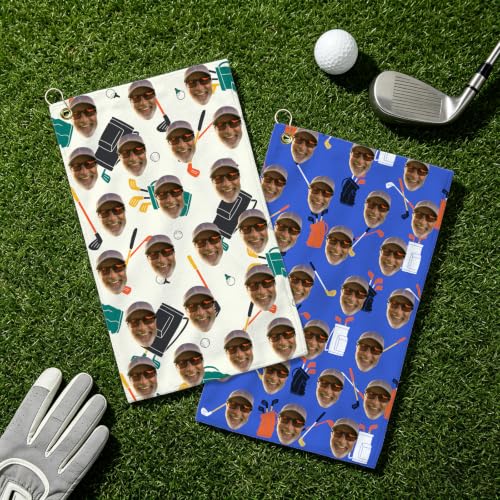 Bliver Custom Golf Towel Personalized Funny Golf Towels with Name Text Photo Golf Gifts for Men Women Dad Husband Golfer