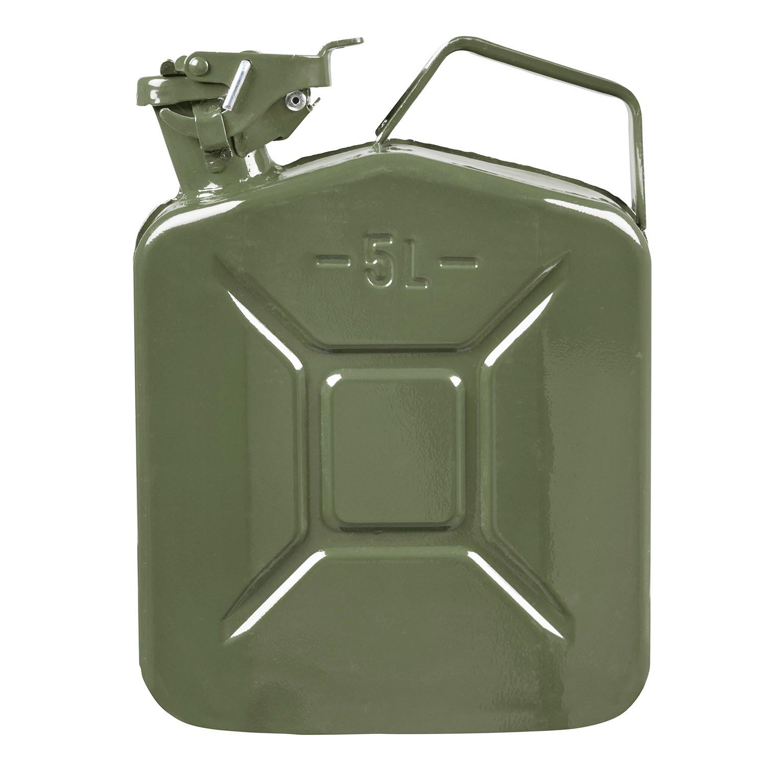 B K Jagan & CO Steel Jerry Can, 5 Litre Fuel Container, Military Green, Heavy Duty with Spout and Safety Pin-picture-18