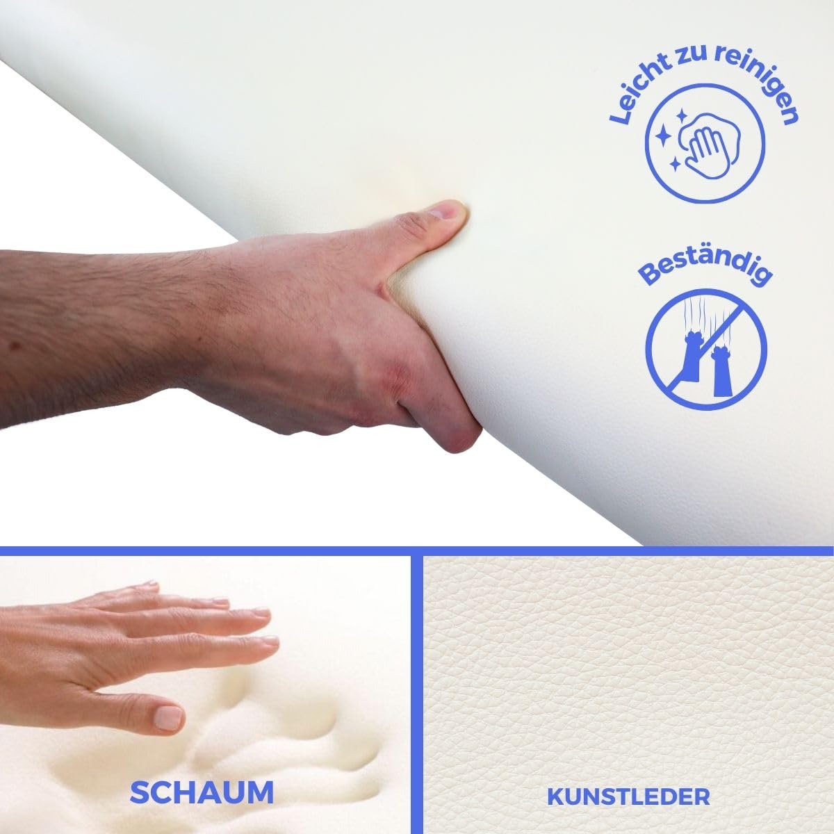 Mobiclinic®, Massageliege, Klappbar, CM-01 Basic, 180x60 cm, Holz und Kunstleder, 2 Teile, Europäische Marke, Mobile, Höhenverstellbar, Verschlusssystem, Trägt 150 kg, Farbe Creme