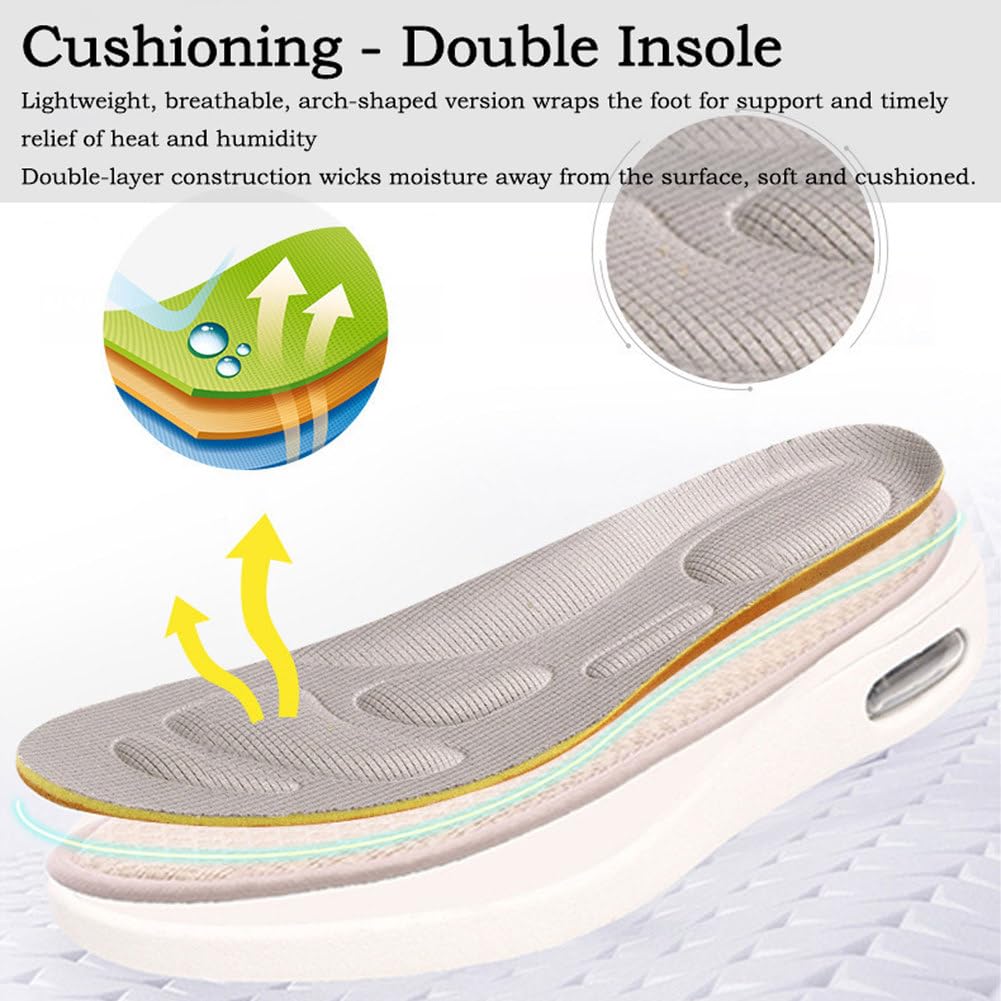 Zapatos para DiabéTicos para Mujer, Zapatos Anchos para Personas Mayores, Zapatillas Deportivas para Pies Hinchados Y Edemas, Antideslizantes, Cierre Ajustable con Velcro