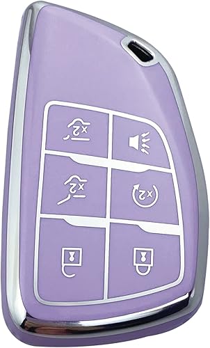 Miniatura 8 de Funda para Llavero Compatible con Chevy 2021-2023 Suburban Tahoe GMC Yukon Buick Encore Avenir Accesorios Carcasa (Blanco)