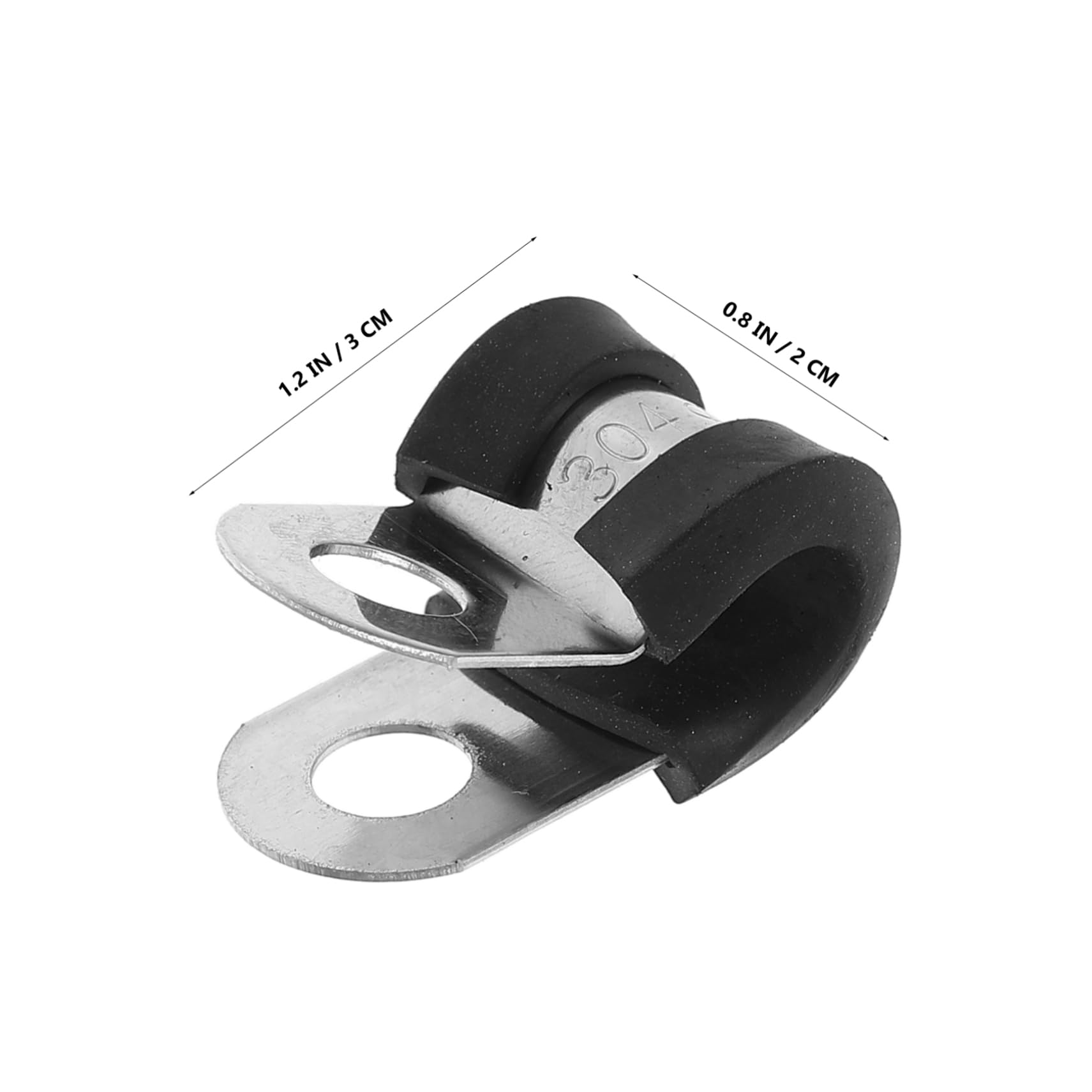 Holibanna 100 Pezzi Con Morsetto in Gomma Morsetti a Tubo Morsetto Per Cavo a Forma Di u Per Tubi Per Condotto Stringicavo Serracavi Acciaio Inossidabile Silver