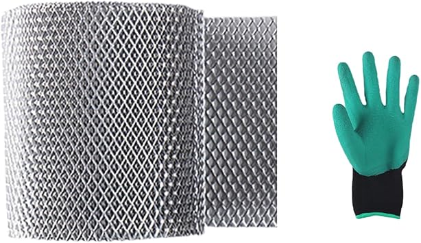 6 inch x 50 feet Aluminum Gutter Guard, Leaf Filter Gutter Protection Roll Aluminum Gutter Mesh for Leaves, Twigs, Branches.