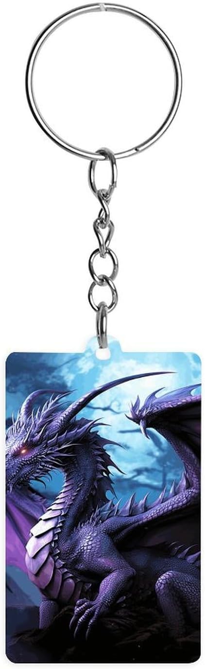 Purple Dragon Purple Moon Clear Acrylic KeyChain