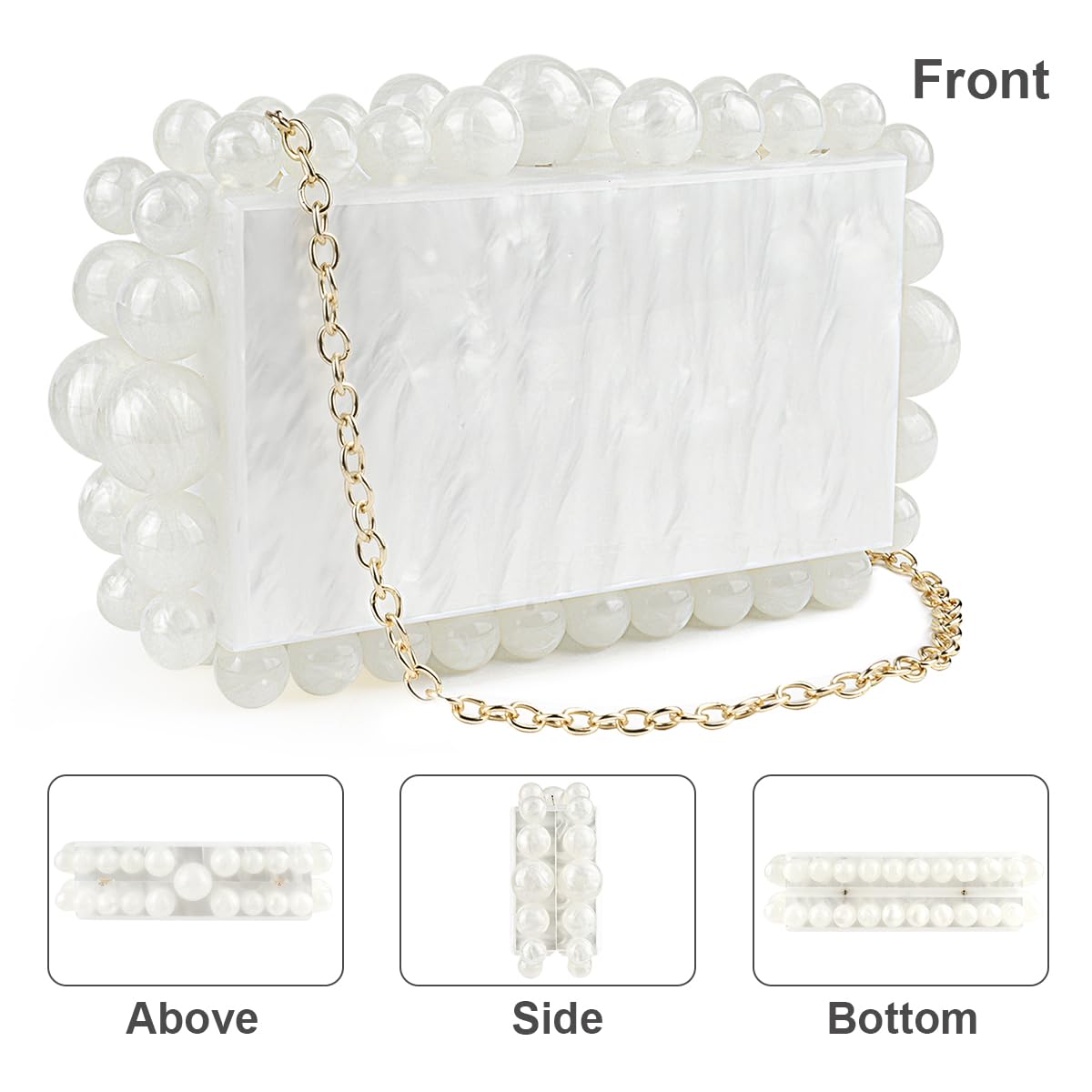 OSDUE Bolso de mano de cubo lleno de diamantes para mujer, bolso de noche brillante, bolso de cadena, bolso de hombro para bodas, fiestas, tiempo libre o citas (plata)