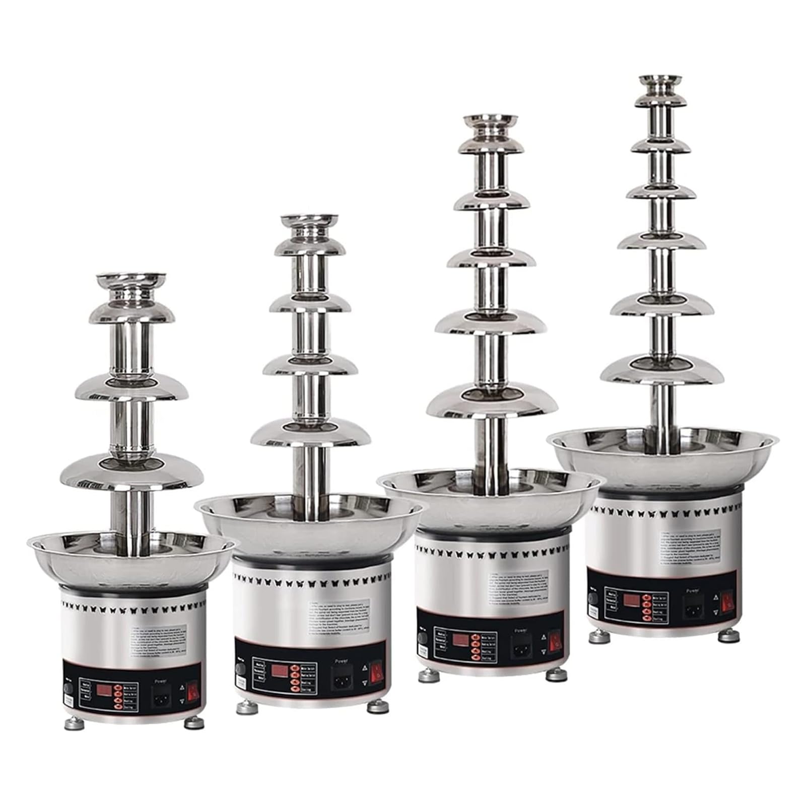 UMJIGF Commercial Chocolate Fountain Machine - 4/5/6/7 Layer Stainless Steel Sauce Melting Pot/Chocolate Waterfall Machine for Party Wedding Buffet Equipment,A-7 Tiers