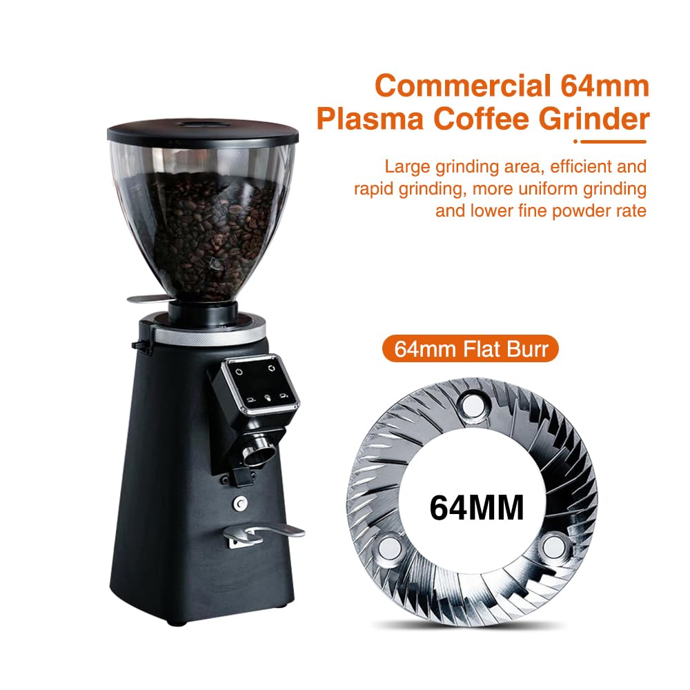 Grinder da caffè Premium con sbavatura Piatta da 64mm, smontaggio Senza Sforzo, Ideale per l'espresso e Rivestiti in caffè e caffetterie.