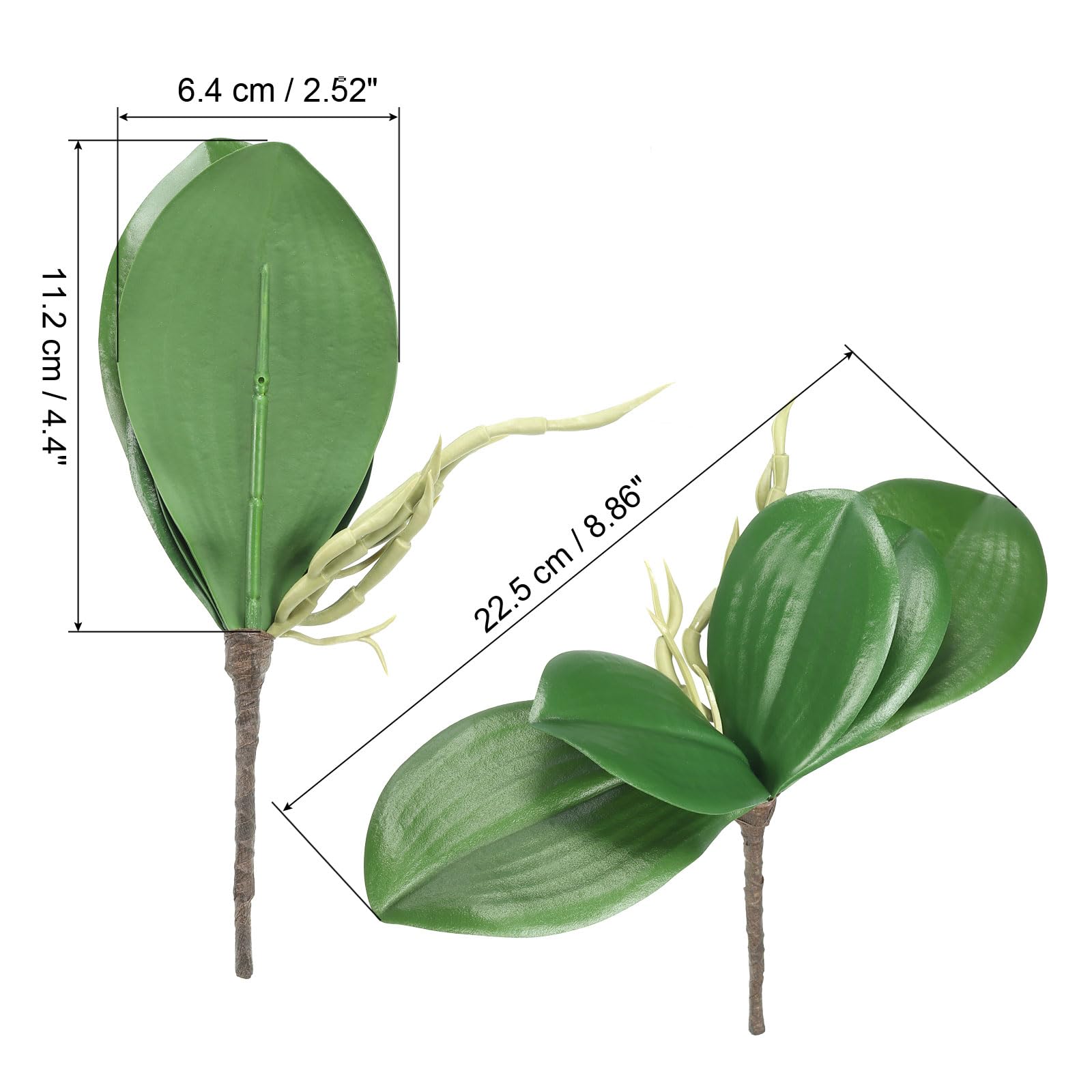 PATIKIL Faux Orchid Leaves 4.4 Inch - Image 2