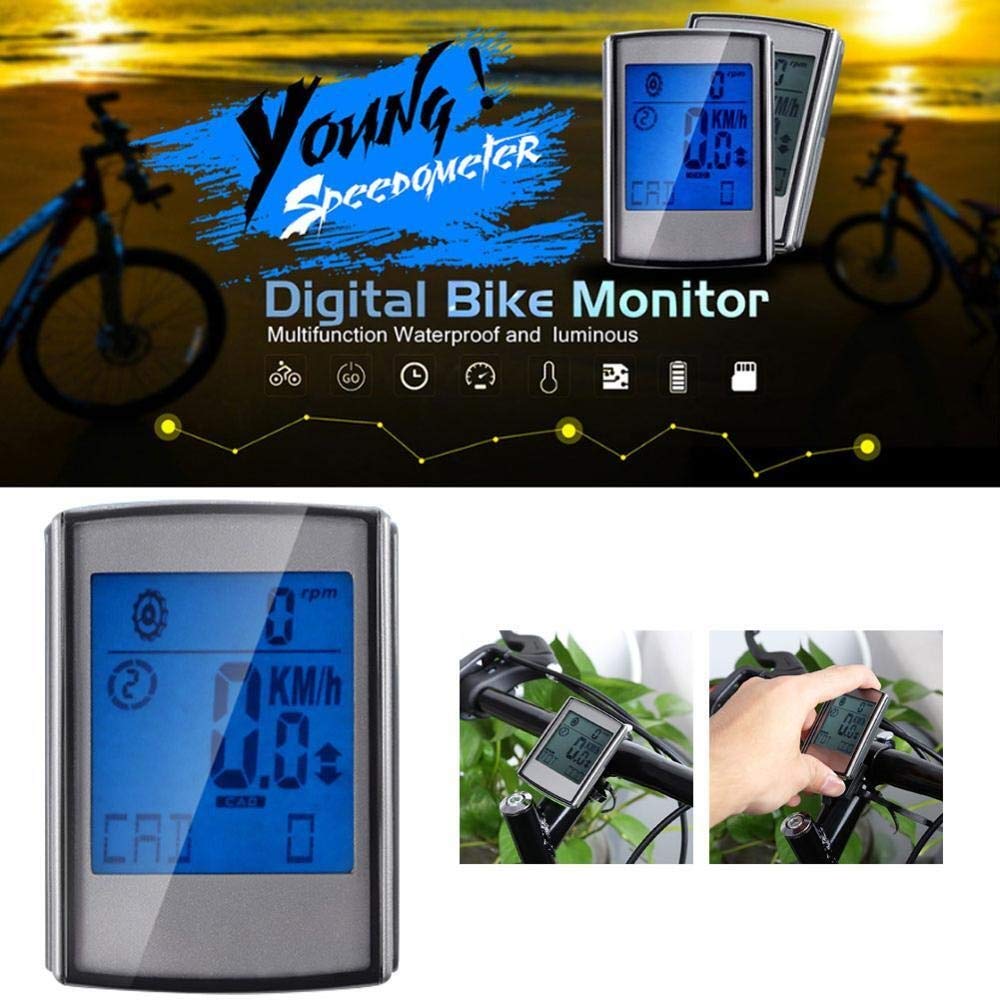 Computer di Biciclette Calcolatore della Bicicletta Metallico Senza Fili MTB Bike retroilluminazione a LED Digitale in Bicicletta del tachimetro Cronometro Heart Rate Monitor