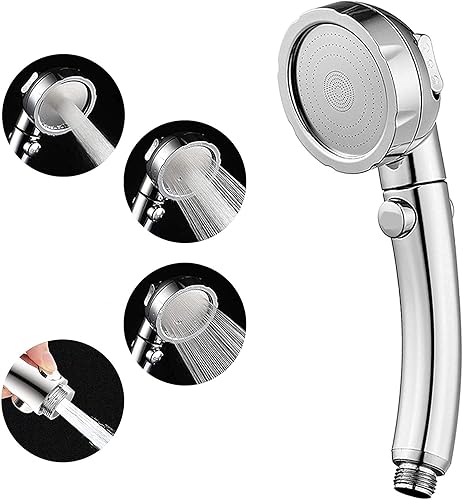 Cabezal de ducha de mano de alta presión con interruptor de pausa de encendidoapagado, cabezal de ducha de 3 ajustes de pulverización con