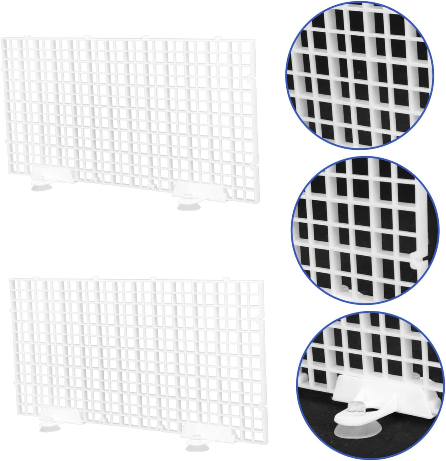 VICASKY 1Set Aquarium Bottom Board Semi Transparent Divider with Suction Cups for Fish Tank Accessories Easy Installation and Unlimited Expansion