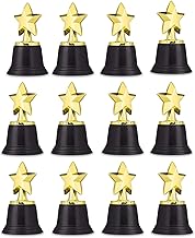 Neliblu 4.5" Gold Star Award Trophies (Bulk Pack of 12) - Perfect for Small Team Awards and Recognition