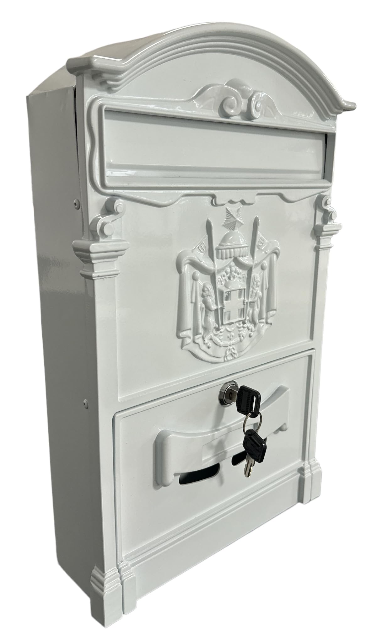 eacommerce - Cassetta Postale Elegante in Alluminio Verniciato | Portariviste Porta Volantini | 255x88x405H mm | Adatta per Esterno, Colore Bianco