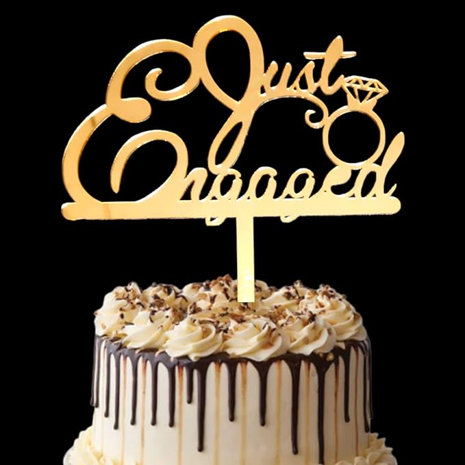 Party Decorz Just Engaged Cake Topper Engagement Cake Topper 5 Inch