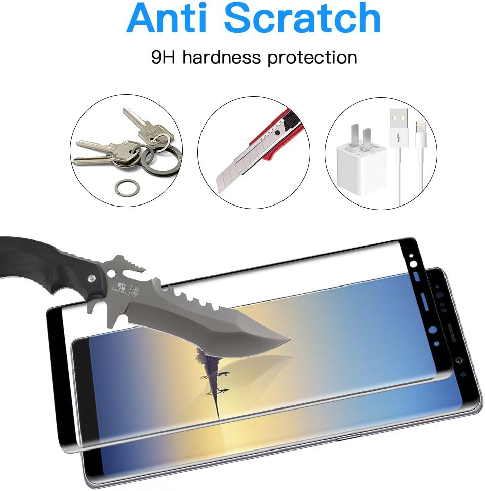 Galaxy Note 8 Screen Protector,Note 8 Tempered Glass,Creativecase Bubble-Free Anti-Scratch 3D Curved Full Coverage Screen Protector for Note 8
