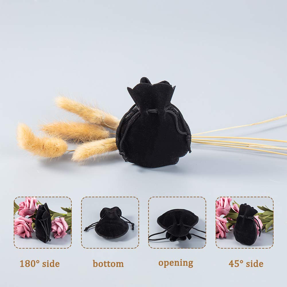 NBEADS 200 Bolsas de Terciopelo para Joyería, Pequeñas Bolsas de Tela de Calabaza con Cordón, Bolsas de Regalo para Joyería de Caramelo para Fiesta de Navidad, Boda, 9 x 7 cm