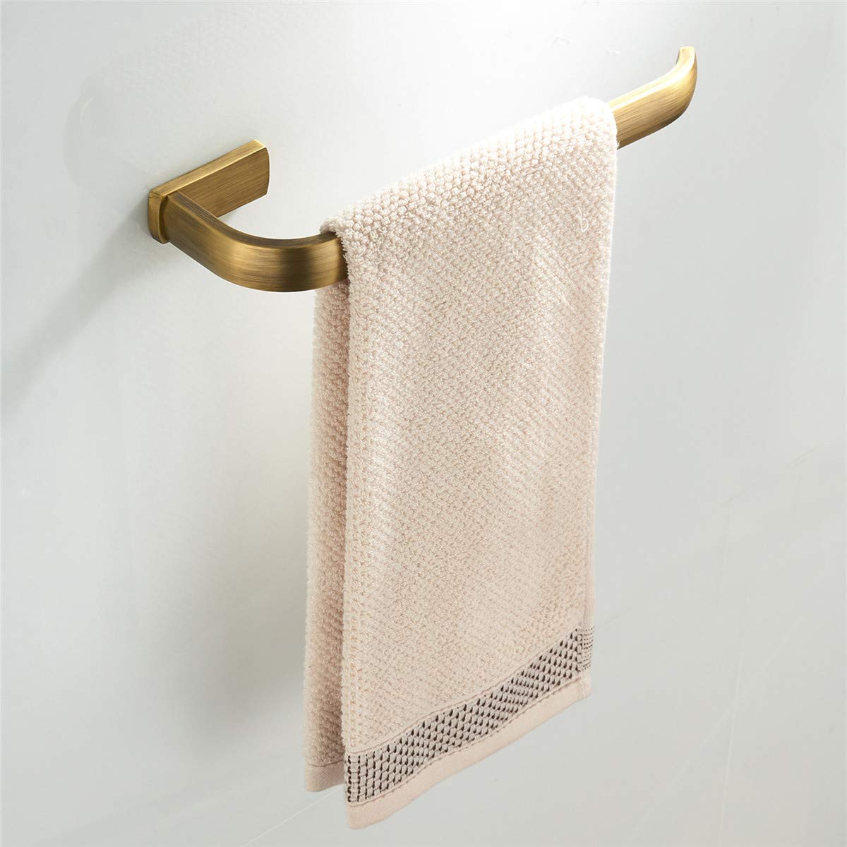 Flybath 4 pièces Ensembles d'accessoires de Salle de Bain - 57 cm / 22,44 Pouces Barre Porte Serviette Unique, Anneau Serviette, Porte-Papier Toilette, Crochet pour Serviette, Laiton, Bronze Brossé