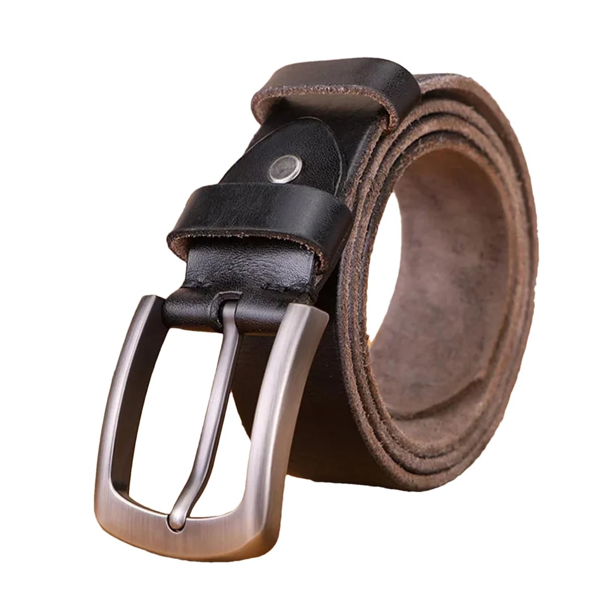 Rindsledergürtel Für Herren, Harte Metallschnalle, Weicher Rindsledergürtel, Einzigartige Textur, Jeansgürtel Aus Echtem Leder