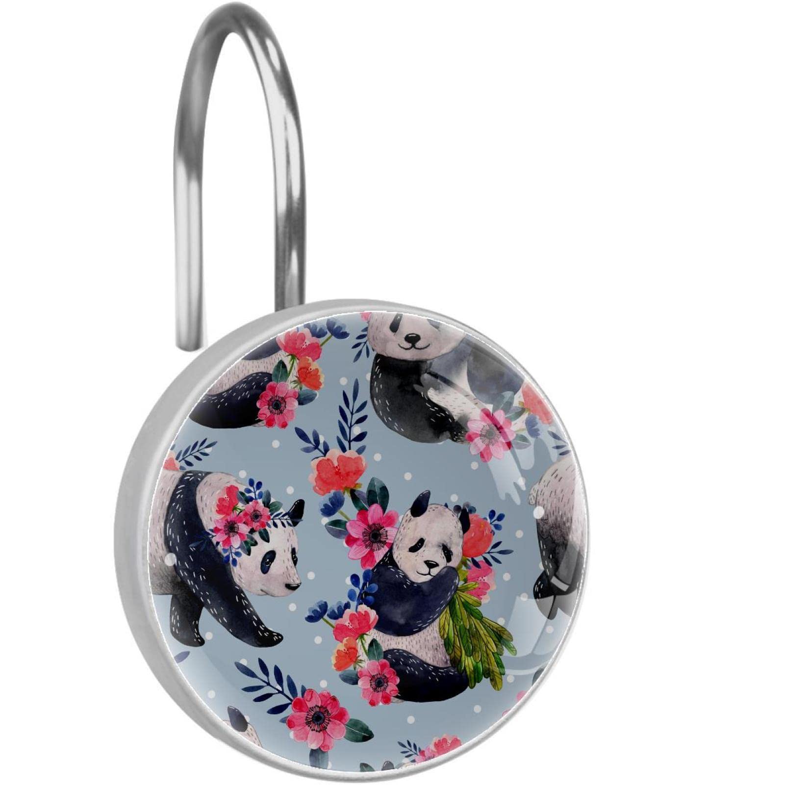 Crochets rideau de douche acier inoxydable robustes et durables motif panda