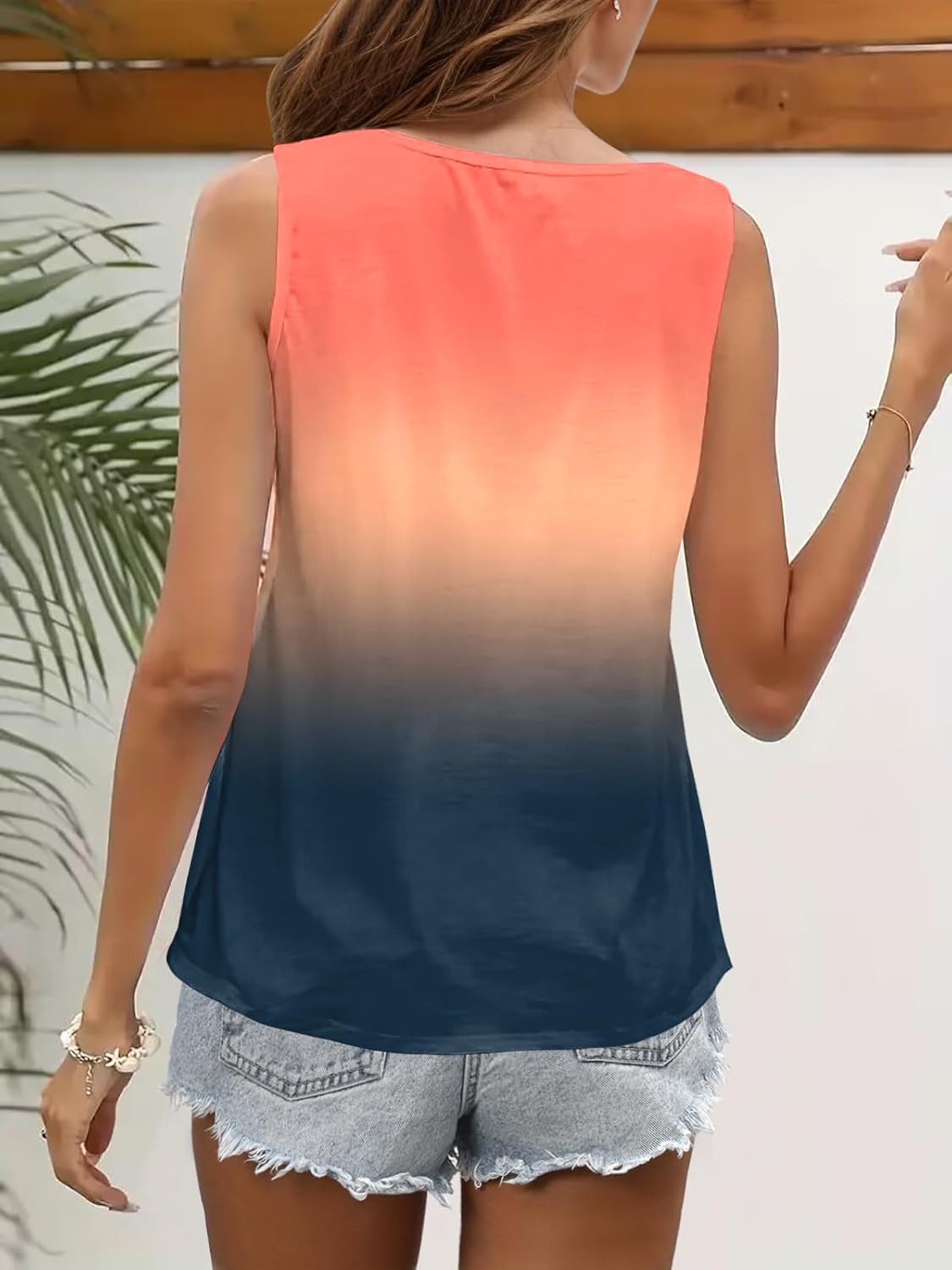 Summer Tank Tops for Women Pleated Square Neck O Ring Shoulder Sleeveless Shirts Casual Loose Fit Trendy Blouses - Image 4