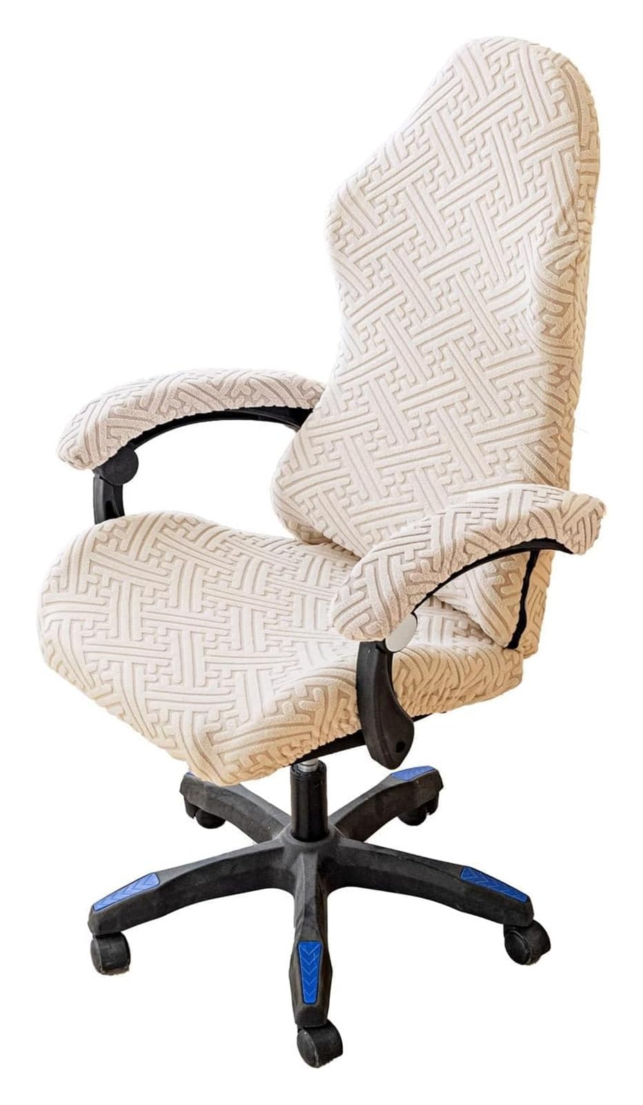 AOICXB Office Chair Seat Covers,Chair Protectors Stretchable Gaming Chair Covers,Computer Chair Cover with 1 Pair Armrest Cover(Beige)