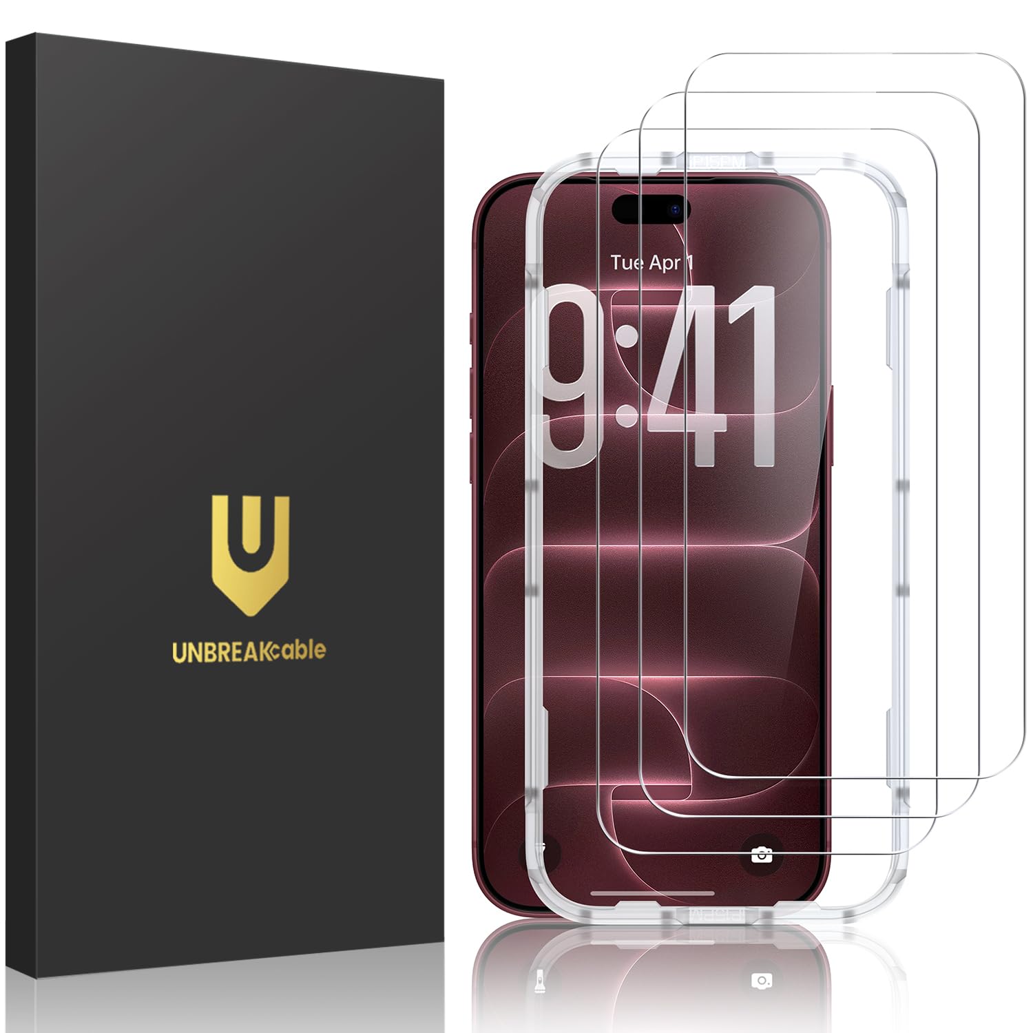 UNBREAKcable 3-Pack Screen Protector for iPhone 18 Pro Max Tempered Glass
