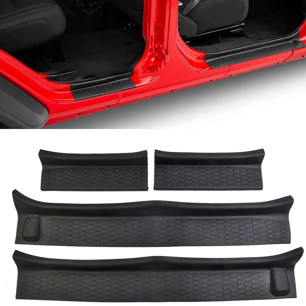 Protections d'entrée de porte pour JT Sport TPE noir seuil de porte Rubicon 2018-2022
