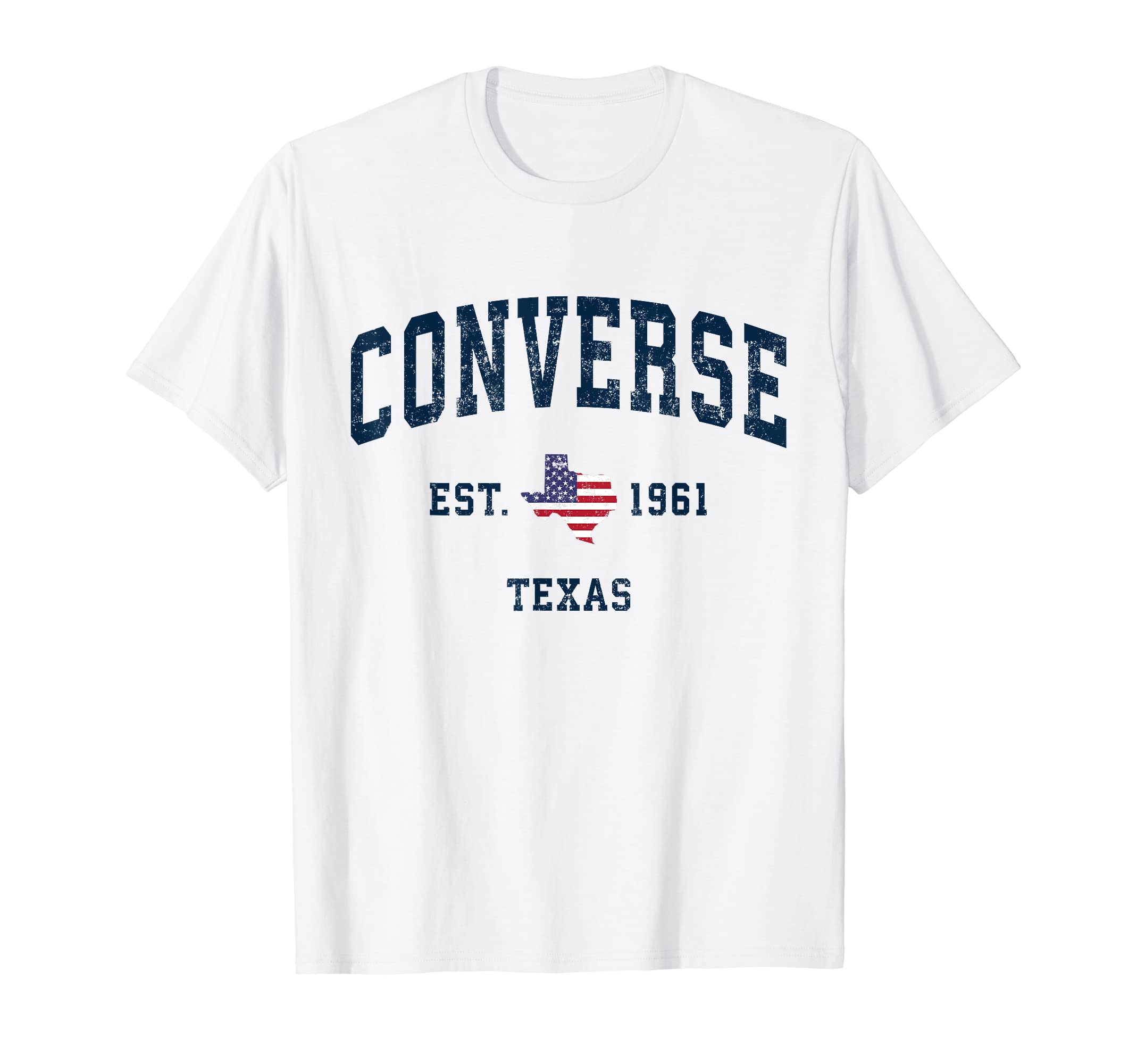 Converse Texas TX Retro T-Shirts & GiftsConverse Texas TX Vintage State USA Flag Athletic Style T-Shirt