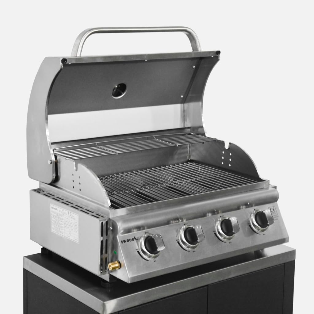 Alice's Garden Barbecue a Gas a 4 bruciatori Argento- 73x60x74 cm