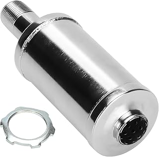 FVRITO Exhaust Muffler Silencer for Predator 196cc 212cc 420cc CT200u CT200u-ex BT200x CC100x CT100u Mini Bike Go Kart KT196 Massimo Baja MB200 MB165 GX160 GX200 Clone Engine Performance Parts Silver