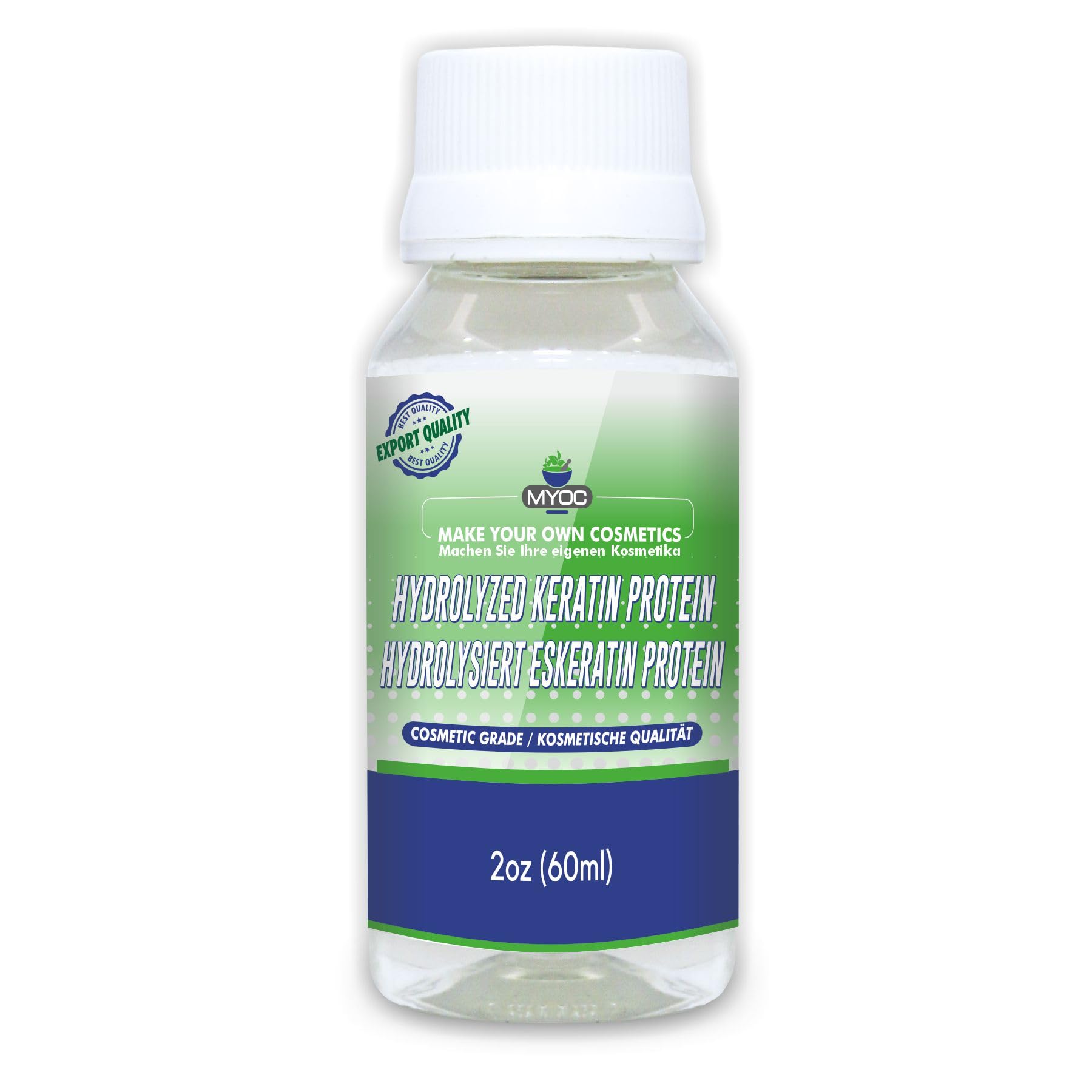 HYDROLYZED KERATIN PROTEIN Liquid - 60 ml | For Hairs | 2 FL Oz | DIY Ingredient | Hair Strengthens & Protects – Reduces Damage – Fight Fizz – Softens – Moisturizes – Increases Density