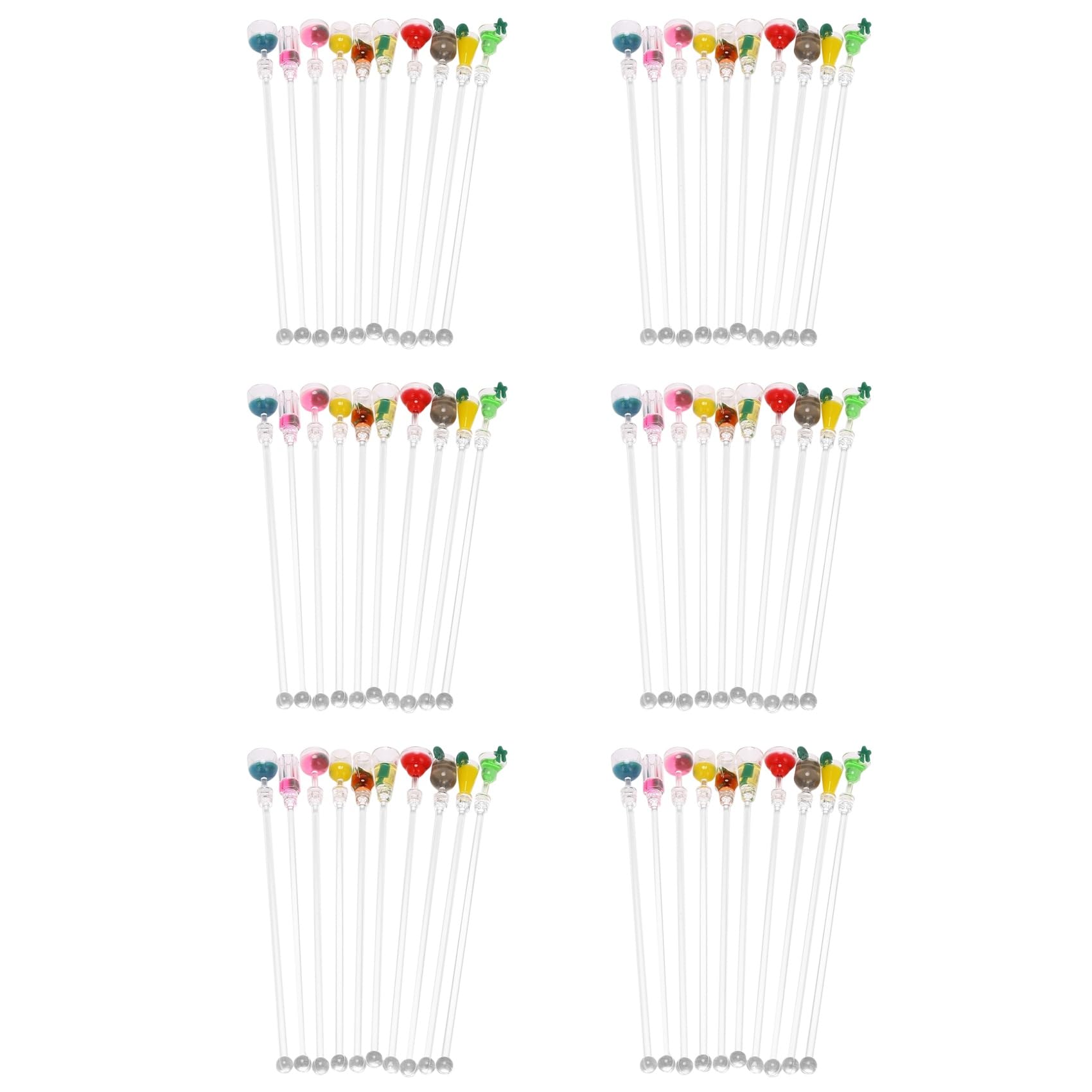 Hndhbfgrt 60Pcs Cocktail Stirrer Drink Mixing Stick Set Acrylic Cocktail Mixer Blender Bar Supplies Swizzle Stirrer